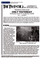 only yesterday an informal history of the 1920s