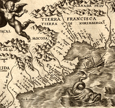 thumbnail image 2 of 1562 America New World Map Exploration Vintage Style Art Print - 24x28 2 of 3